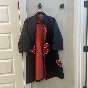 EUC Naruto Akatsuki Cosplay Zip Up Cloak Halloween Costume Size Small Boys
